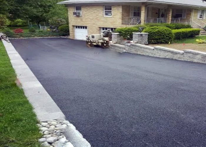 Driveway paving and retaining walls